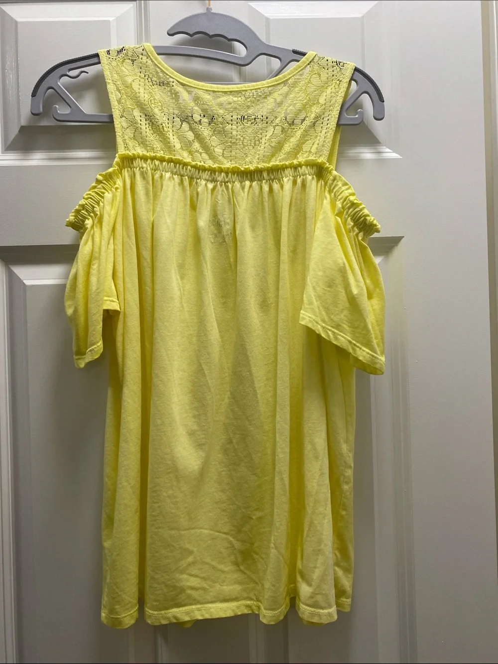 18 Plus Justice Bright Yellow Girls' juniors cold shoulder Top